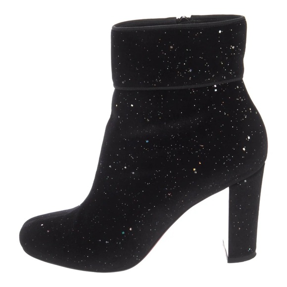 ❤️Christian Louboutin Glitter Velvet Ankle Boots❤️ - Picture 1 of 5